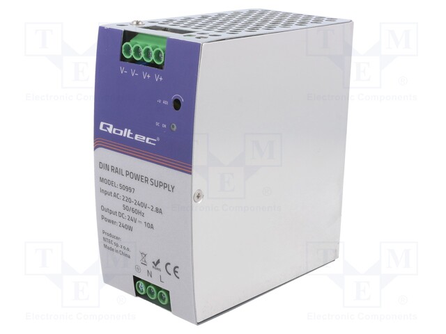 Power supply: switched-mode; 240W; 24VDC; 10A; 220÷240VAC; DIN