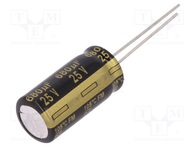 Capacitor: electrolytic; low impedance; THT; 680uF; 25VDC; ±20%