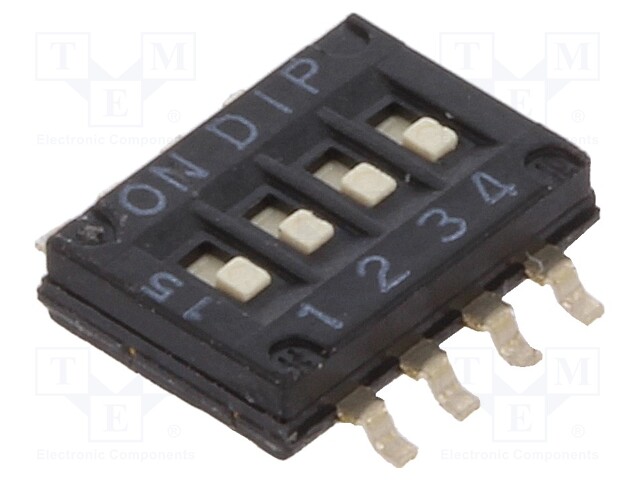 Switch: DIP-SWITCH; Poles number: 4; ON-OFF; 0.1A/50VDC; Pos: 2