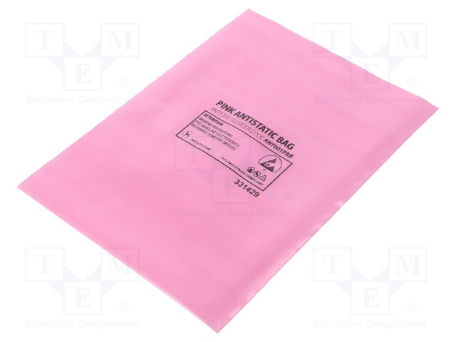 Protection bag; ESD; L: 203mm; W: 152mm; D: 75um; 100pcs; pink; <100GΩ