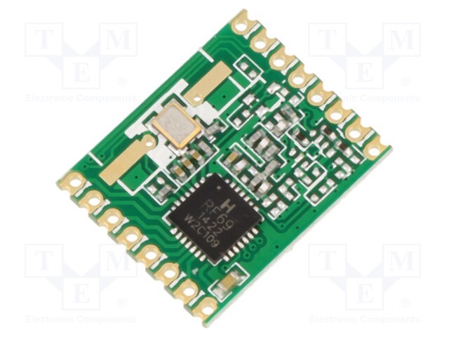 Module: RF; FM transceiver; FSK; 433.92MHz; SPI; -120dBm; 13dBm