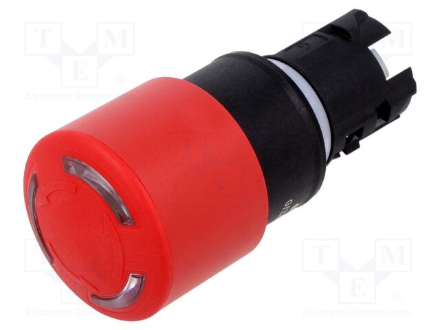 Switch: emergency stop; Stabl.pos: 2; 22mm; red; IP66,IP67,IP69K