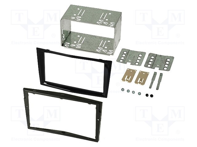 Radio mounting frame; Opel; 2 DIN; black gloss