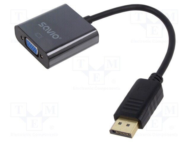 Converter; DisplayPort 1.1; 0.2m; black; Features: Full HD; bag