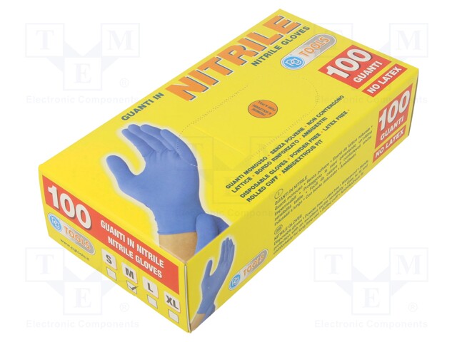 Protective gloves; Size: 8,M; blue; nitryl; 100pcs.