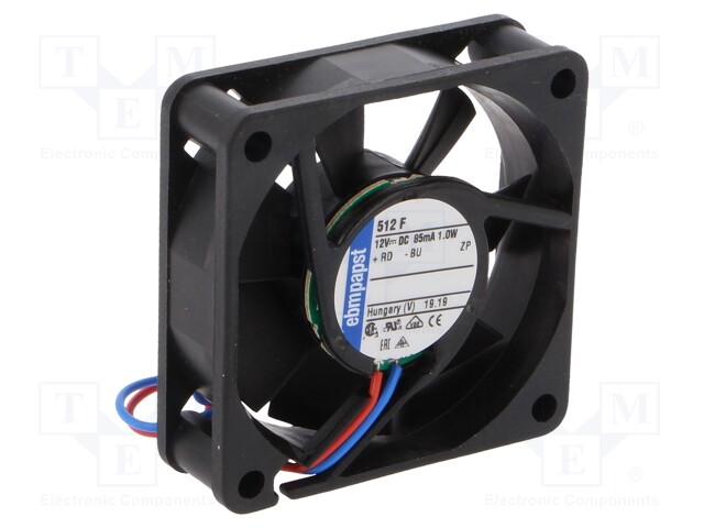 Fan: DC; axial; 50x50x15mm; 20m3/h; 30dBA; slide bearing; 5000rpm