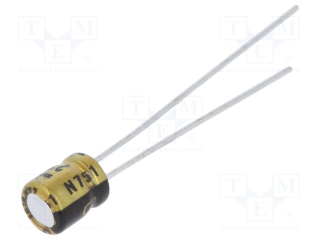 Capacitor: electrolytic; THT; 22uF; 6.3VDC; Ø4x5mm; Pitch: 1.5mm