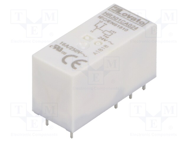 Relay: electromagnetic; SPDT; Ucoil: 24VAC; 16A/250VAC; 12A/30VDC