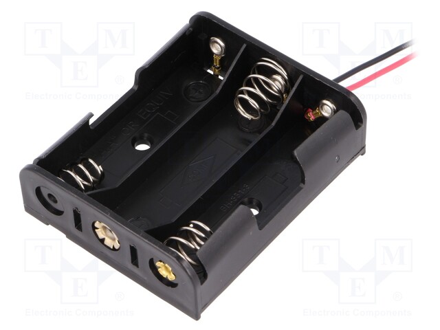 Holder; Leads: cables; Size: AA,R6; Batt.no: 3; Colour: black; 150mm