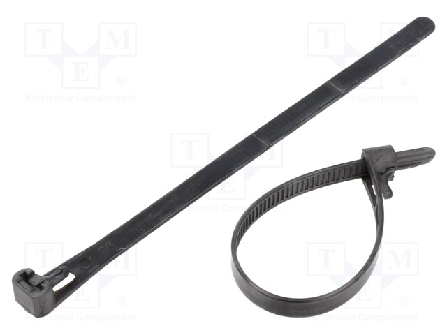 Cable tie; multi use; L: 150mm; W: 7.2mm; polyamide; black; 100pcs.