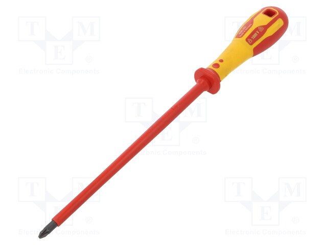 Screwdriver; insulated; Pozidriv®; PZ2; Blade length: 200mm; 1kVAC