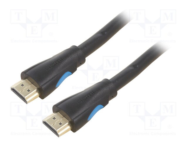 Cable; HDMI 2.0; HDMI plug,both sides; PVC; Len: 1m; black; 30AWG