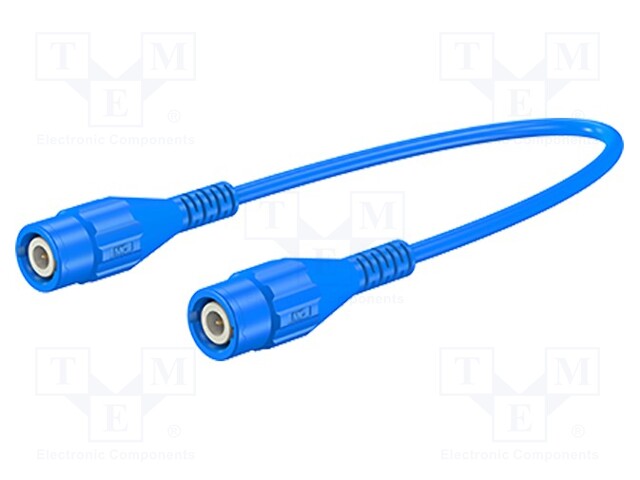 Test lead; 2x BNC male plug; Len: 1.5m; blue; Z: 50Ω; Mat: brass