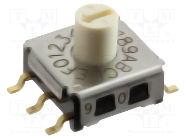 Encoding switch; HEX/BCD; Pos: 16; SMT; Rcont max: 100mΩ; 1.96Ncm