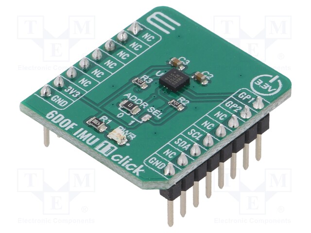 Click board; accelerometer,temperature sensor,magnetometer