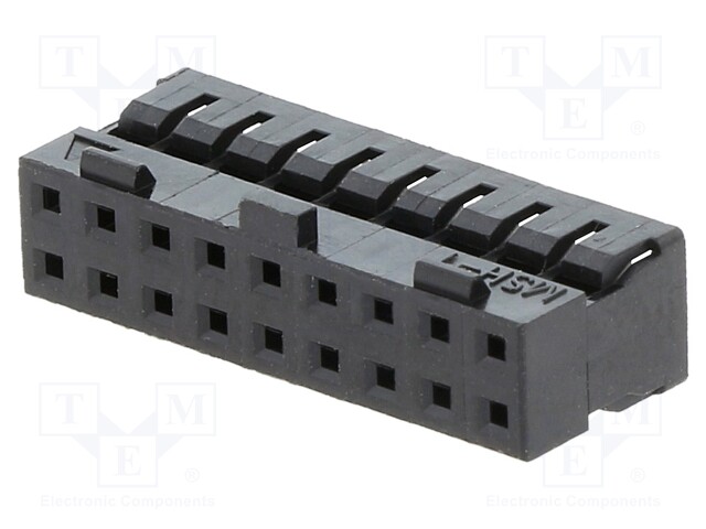 2mm MGrid WtB Rec Crp Hsg PBT Blk 18Ckt