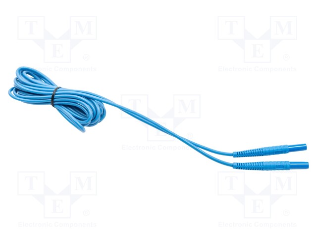 Test lead; banana plug-banana plug; Urated: 1kV; Len: 3m; blue