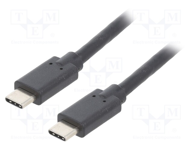 Cable; USB 3.1; USB C plug,both sides; 1.4m; Colour: black