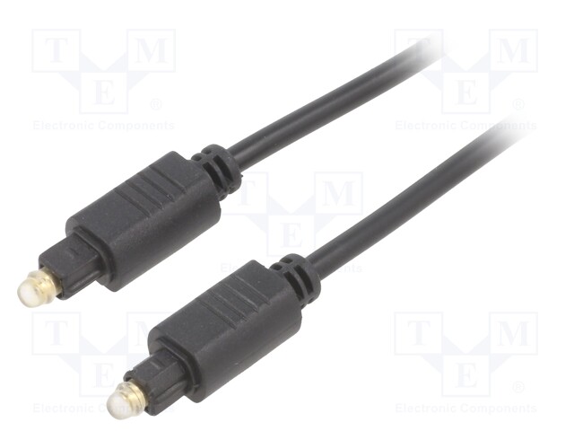 Cable; Toslink plug,both sides; 1.8m; black