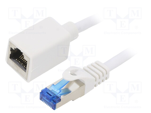 Extender RJ45; S/FTP; 6a; Cu; LSZH; white; 3m; 26AWG