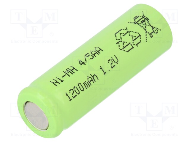 Re-battery: Ni-MH; 4/5AA; 1.2V; 1200mAh; Ø13.9x42.6mm