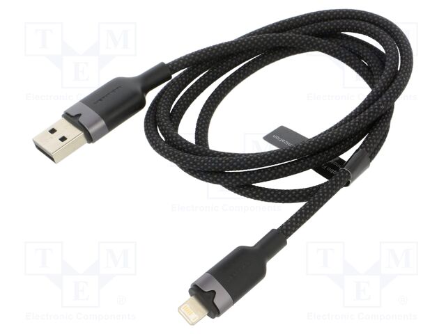 Cable; Apple Lightning plug,USB A socket; nickel plated; 1m