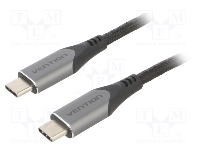 Cable; USB 3.1; USB C plug,both sides; 1.5m; black; 5Gbps; PVC