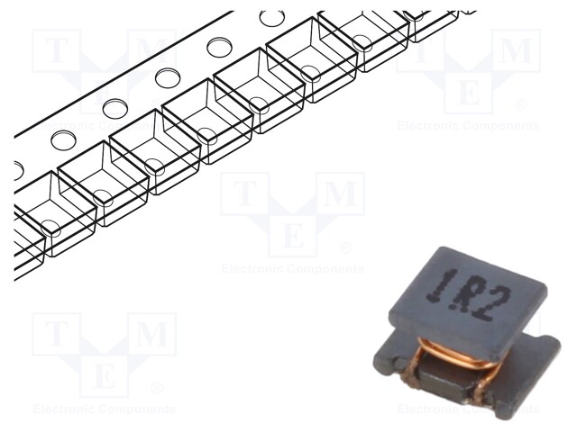 Inductor: wire; SMD; 1.2uH; 500mA; 200mΩ; ±20%; 4.5x3.2x2.6mm; 1MHz