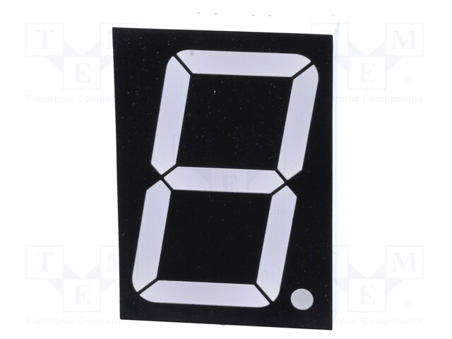 Display: LED; 7-segment; 38.1mm; 1.5"; No.char: 1; red; 40mcd; anode