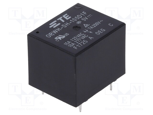 Relay: electromagnetic; SPDT; Ucoil: 5VDC; 10A/277VAC; 10A/28VDC