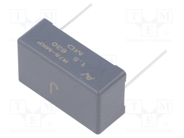 Capacitor: polypropylene; 1.5uF; 37.5mm; ±5%; 41.5x15x24mm; 90V/μs