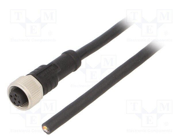 Connection lead; M12; PIN: 5; straight; 1m; plug; 60VAC; 4A; -20÷80°C