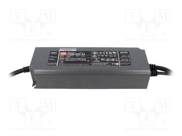 Power supply: switched-mode; for LED strips; 200W; 24VDC; 8.3A