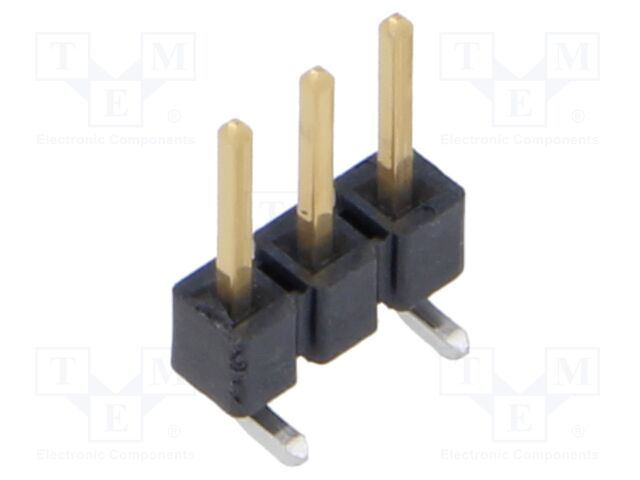 Connector: pin strips; male; PIN: 3; 2.54mm; gold-plated; SMT