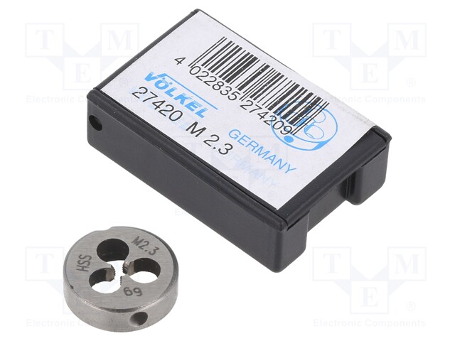 Threading die; HSS; M2,3; 0.4; Ø: 16mm; Thk: 5mm; Conform to: DIN 223