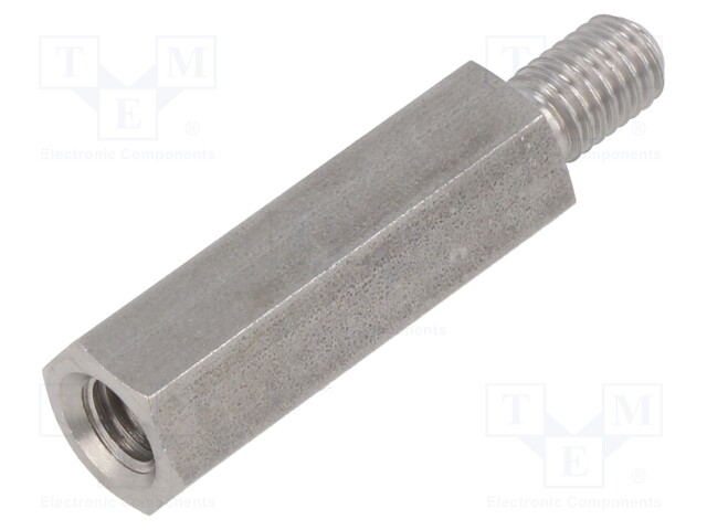 Screwed spacer sleeve; Int.thread: M8; 40mm; Ext.thread: M8