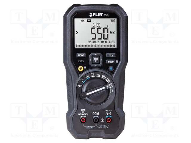 Insulation resistance meter; 50V/100V/250V/500V/1000V; 4M÷20GΩ