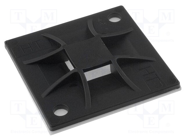 Screw down self-adhesive holder; polyamide; black; Ht: 5.5mm