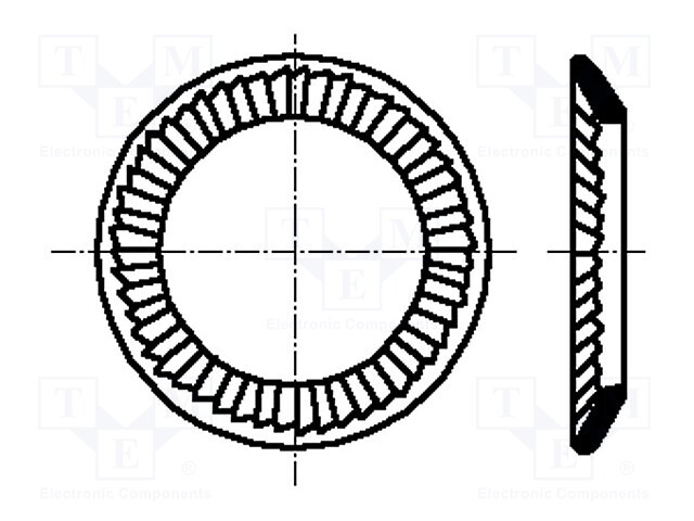 Washer; spring,externally serrated; M8; D=13mm; h=1.4mm; BN: 792