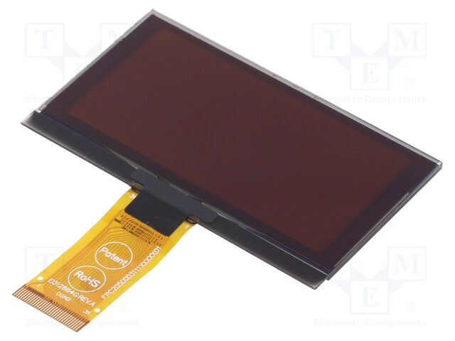 Display: OLED; graphical; 2.7"; 128x64; Dim: 73x41.86x2.15mm