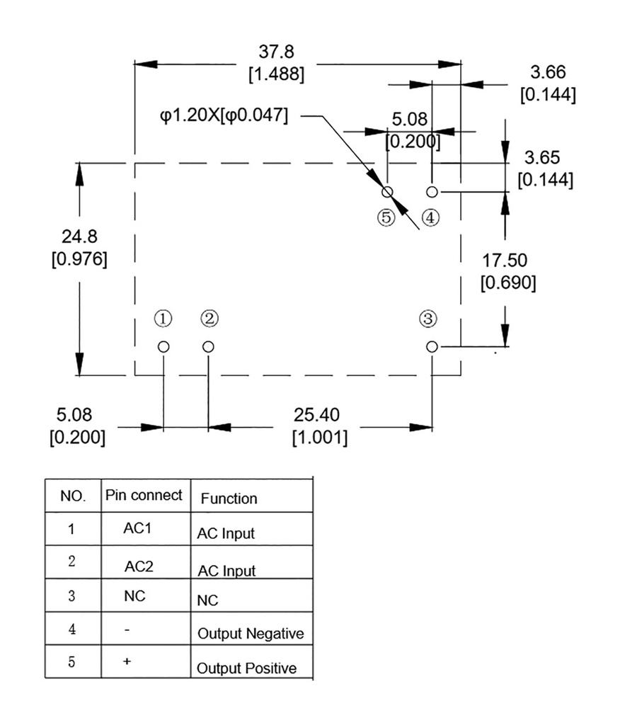 Converter: AC/DC; 3W; 85÷305VAC; Usup: 100÷430VDC; Uout: 18VDC; 78%