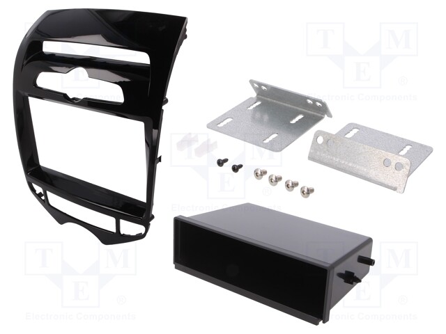 Radio mounting frame; Hyundai; 2 DIN; black gloss