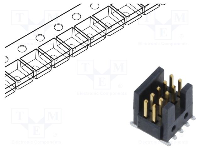 Connector: pin strips; male; PIN: 10; 1.27mm; gold-plated; SMT; reel