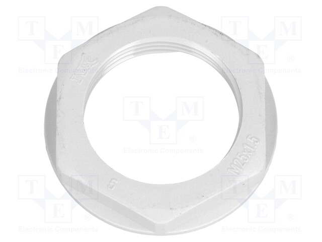 Nut; M25; polyamide; 32mm; grey; Pitch: 1,5