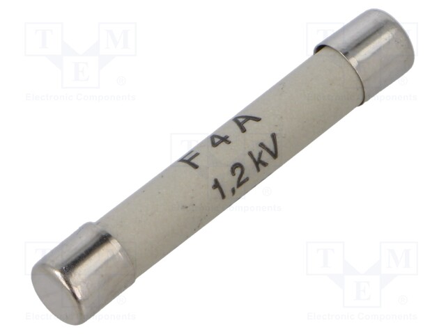 Fuse: fuse; quick blow; 4A; 1.2VAC; ceramic; 8x50mm