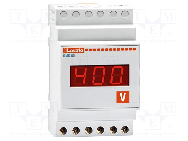 Modular AC voltage meter; LED; VAC: 15÷660V; True RMS; 50÷60Hz