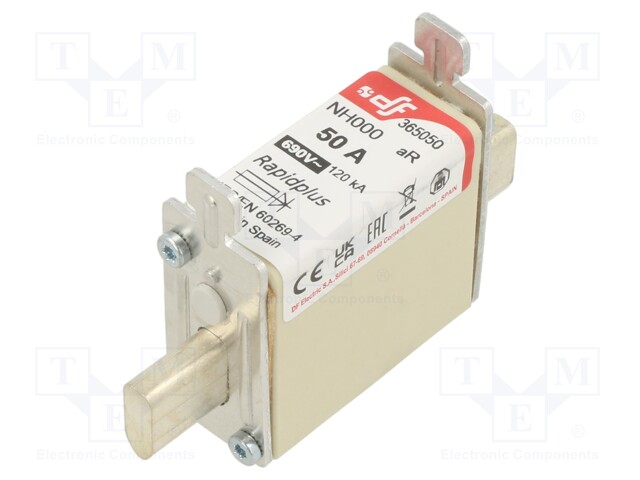 Fuse: fuse; aR; 50A; 690VAC; 440VDC; silver; NH000