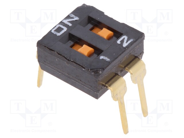 Switch: DIP-SWITCH; Poles number: 2; ON-OFF; 0.025A/24VDC; Pos: 2