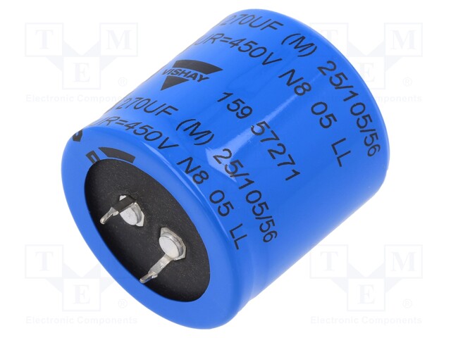 Capacitor: electrolytic; 270uF; 450VDC; Ø35x35mm; ±20%; -40÷105°C