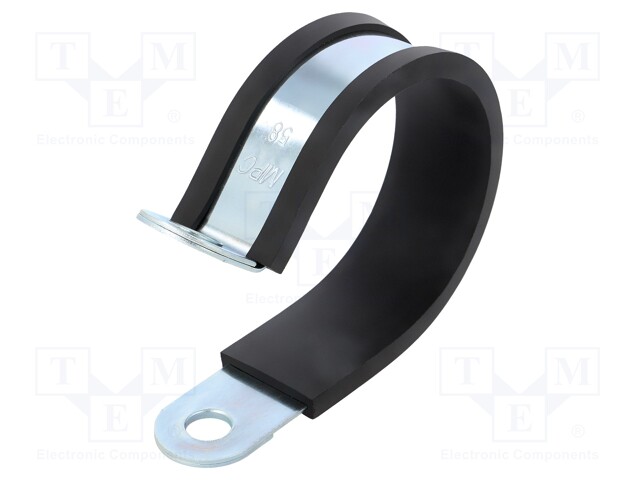 Fixing clamp; ØBundle : 58mm; W: 25mm; steel; Cover material: EPDM